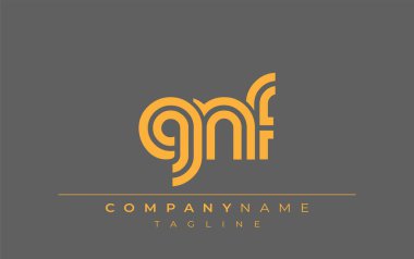 GNF Yaratıcı Eşsiz Modern Harf Logosu Tasarımı. Benzersiz bir harf dizaynına sahip stilize logo, soyut minimalist estetik ve modern cazibe sunar