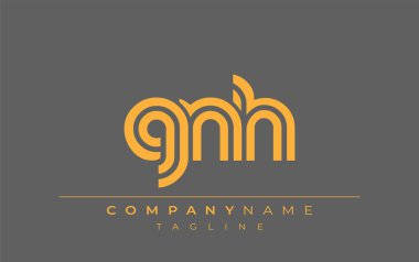 GNH Yaratıcı Eşsiz Modern Harf Logosu Tasarımı. Benzersiz bir harf dizaynına sahip stilize logo, soyut minimalist estetik ve modern cazibe sunar