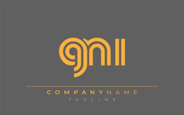 GNI Yaratıcı Eşsiz Modern Harf Logosu Tasarımı. Benzersiz bir harf dizaynına sahip stilize logo, soyut minimalist estetik ve modern cazibe sunar