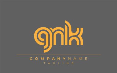 GNK Yaratıcı Eşsiz Modern Harf Logosu Tasarımı. Benzersiz bir harf dizaynına sahip stilize logo, soyut minimalist estetik ve modern cazibe sunar