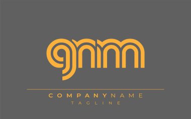 GNM Yaratıcı Eşsiz Modern Harf Logosu Tasarımı. Benzersiz bir harf dizaynına sahip stilize logo, soyut minimalist estetik ve modern cazibe sunar