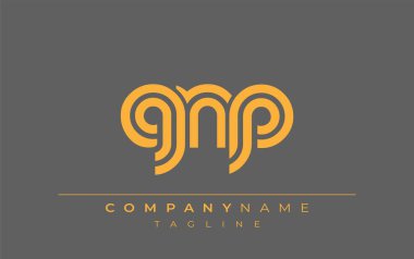 GNP Yaratıcı Eşsiz Modern Harf Logosu Tasarımı. Benzersiz bir harf dizaynına sahip stilize logo, soyut minimalist estetik ve modern cazibe sunar