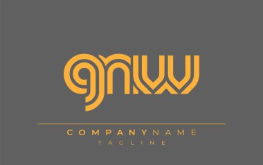 GNW Yaratıcı Eşsiz Modern Harf Logosu Tasarımı. Benzersiz bir harf dizaynına sahip stilize logo, soyut minimalist estetik ve modern cazibe sunar