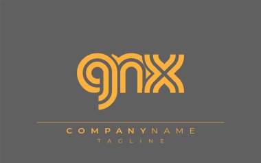 GNX Yaratıcı Eşsiz Modern Harf Logosu Tasarımı. Benzersiz bir harf dizaynına sahip stilize logo, soyut minimalist estetik ve modern cazibe sunar