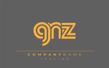 GNZ Yaratıcı Eşsiz Modern Harf Logosu Tasarımı. Benzersiz bir harf dizaynına sahip stilize logo, soyut minimalist estetik ve modern cazibe sunar