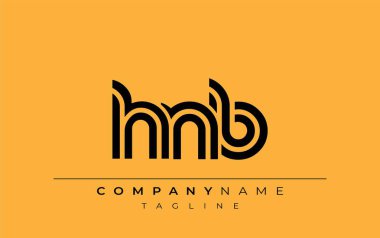 HNB Yaratıcı Eşsiz Modern Harf Logosu Tasarımı. Benzersiz bir harf dizaynına sahip stilize logo, soyut minimalist estetik ve modern cazibe sunar