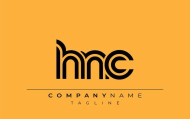 HNC Yaratıcı Eşsiz Modern Harf Logosu Tasarımı. Benzersiz bir harf dizaynına sahip stilize logo, soyut minimalist estetik ve modern cazibe sunar