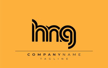 HNG Yaratıcı Eşsiz Modern Harf Logosu Tasarımı. Benzersiz bir harf dizaynına sahip stilize logo, soyut minimalist estetik ve modern cazibe sunar