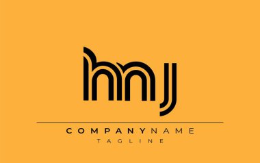 HNJ Yaratıcı Eşsiz Modern Harf Logosu Tasarımı. Benzersiz bir harf dizaynına sahip stilize logo, soyut minimalist estetik ve modern cazibe sunar