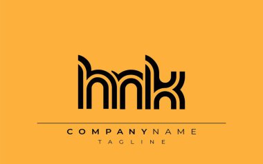 HNK Yaratıcı Eşsiz Modern Harf Logosu Tasarımı. Benzersiz bir harf dizaynına sahip stilize logo, soyut minimalist estetik ve modern cazibe sunar