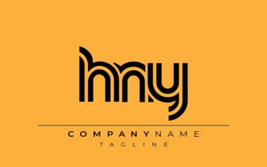 HNY Yaratıcı Eşsiz Modern Harf Logosu Tasarımı. Benzersiz bir harf dizaynına sahip stilize logo, soyut minimalist estetik ve modern cazibe sunar