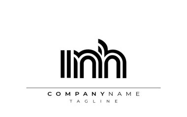 INH Yaratıcı Eşsiz Modern Harf Logosu Tasarımı. Benzersiz bir harf dizaynına sahip stilize logo, soyut minimalist estetik ve modern cazibe sunar