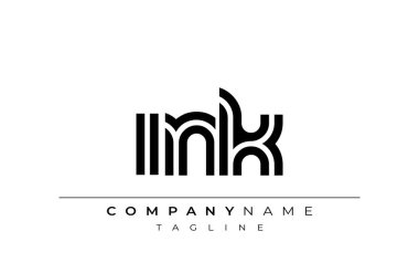 INK Yaratıcı Eşsiz Modern Harf Logosu Tasarımı. Benzersiz bir harf dizaynına sahip stilize logo, soyut minimalist estetik ve modern cazibe sunar