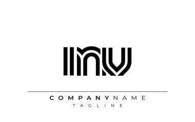 INV Yaratıcı Eşsiz Modern Harf Logosu Tasarımı. Benzersiz bir harf dizaynına sahip stilize logo, soyut minimalist estetik ve modern cazibe sunar