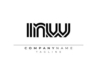 INW Yaratıcı Eşsiz Modern Harf Logosu Tasarımı. Benzersiz bir harf dizaynına sahip stilize logo, soyut minimalist estetik ve modern cazibe sunar