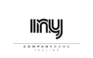 INY Yaratıcı Eşsiz Modern Harf Logosu Tasarımı. Benzersiz bir harf dizaynına sahip stilize logo, soyut minimalist estetik ve modern cazibe sunar