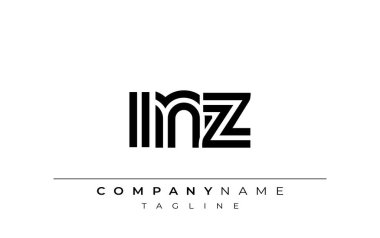 INZ Yaratıcı Eşsiz Modern Harf Logosu Tasarımı. Benzersiz bir harf dizaynına sahip stilize logo, soyut minimalist estetik ve modern cazibe sunar