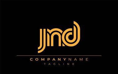 JND Yaratıcı Eşsiz Modern Harf Logosu Tasarımı. Benzersiz bir harf dizaynına sahip stilize logo, soyut minimalist estetik ve modern cazibe sunar