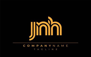 JNH Yaratıcı Eşsiz Modern Harf Logosu Tasarımı. Benzersiz bir harf dizaynına sahip stilize logo, soyut minimalist estetik ve modern cazibe sunar