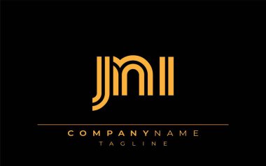 JNI Yaratıcı Eşsiz Modern Harf Logosu Tasarımı. Benzersiz bir harf dizaynına sahip stilize logo, soyut minimalist estetik ve modern cazibe sunar