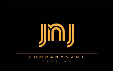 JNJ Yaratıcı Eşsiz Modern Harf Logosu Tasarımı. Benzersiz bir harf dizaynına sahip stilize logo, soyut minimalist estetik ve modern cazibe sunar