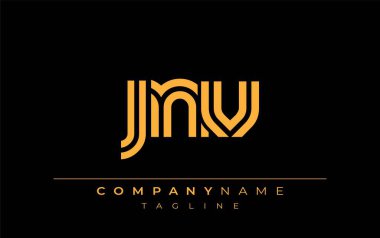 JNV Yaratıcı Eşsiz Modern Harf Logosu Tasarımı. Benzersiz bir harf dizaynına sahip stilize logo, soyut minimalist estetik ve modern cazibe sunar