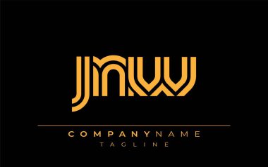 JNW Yaratıcı Eşsiz Modern Harf Logosu Tasarımı. Benzersiz bir harf dizaynına sahip stilize logo, soyut minimalist estetik ve modern cazibe sunar