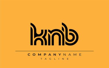 KNB Yaratıcı Eşsiz Modern Harf Logosu Tasarımı. Benzersiz bir harf dizaynına sahip stilize logo, soyut minimalist estetik ve modern cazibe sunar
