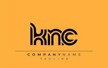 KNC Yaratıcı Eşsiz Modern Harf Logosu Tasarımı. Benzersiz bir harf dizaynına sahip stilize logo, soyut minimalist estetik ve modern cazibe sunar