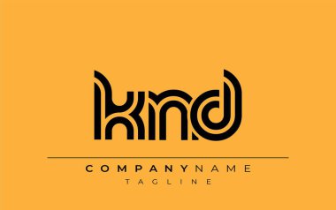 KND Yaratıcı Eşsiz Modern Harf Logosu Tasarımı. Benzersiz bir harf dizaynına sahip stilize logo, soyut minimalist estetik ve modern cazibe sunar