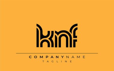KNF Yaratıcı Eşsiz Modern Harf Logosu Tasarımı. Benzersiz bir harf dizaynına sahip stilize logo, soyut minimalist estetik ve modern cazibe sunar