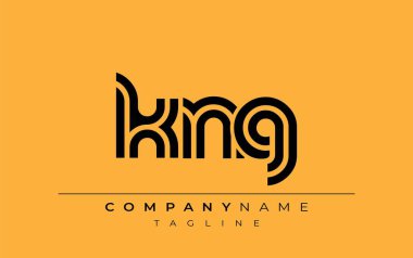 KNG Yaratıcı Eşsiz Modern Harf Logosu Tasarımı. Benzersiz bir harf dizaynına sahip stilize logo, soyut minimalist estetik ve modern cazibe sunar