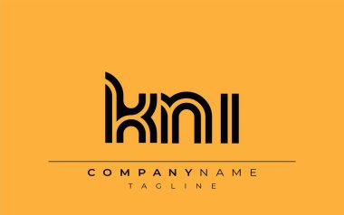 KNI Yaratıcı Eşsiz Modern Harf Logosu Tasarımı. Benzersiz bir harf dizaynına sahip stilize logo, soyut minimalist estetik ve modern cazibe sunar