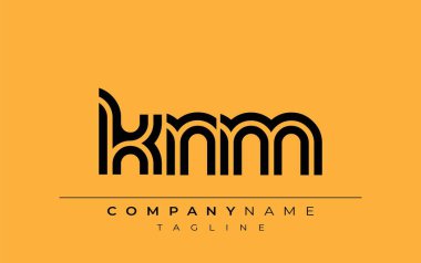 KNM Yaratıcı Eşsiz Modern Harf Logosu Tasarımı. Benzersiz bir harf dizaynına sahip stilize logo, soyut minimalist estetik ve modern cazibe sunar