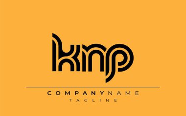 KNP Yaratıcı Eşsiz Modern Harf Logosu Tasarımı. Benzersiz bir harf dizaynına sahip stilize logo, soyut minimalist estetik ve modern cazibe sunar