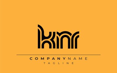 KNR Yaratıcı Eşsiz Modern Harf Logosu Tasarımı. Benzersiz bir harf dizaynına sahip stilize logo, soyut minimalist estetik ve modern cazibe sunar
