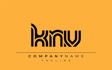 KNV Yaratıcı Eşsiz Modern Harf Logosu Tasarımı. Benzersiz bir harf dizaynına sahip stilize logo, soyut minimalist estetik ve modern cazibe sunar