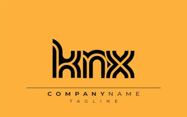 KNX Yaratıcı Eşsiz Modern Harf Logosu Tasarımı. Benzersiz bir harf dizaynına sahip stilize logo, soyut minimalist estetik ve modern cazibe sunar
