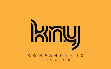 KNY Yaratıcı Eşsiz Modern Harf Logosu Tasarımı. Benzersiz bir harf dizaynına sahip stilize logo, soyut minimalist estetik ve modern cazibe sunar