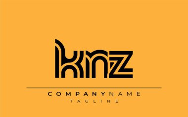 KNZ Yaratıcı Eşsiz Modern Harf Logosu Tasarımı. Benzersiz bir harf dizaynına sahip stilize logo, soyut minimalist estetik ve modern cazibe sunar