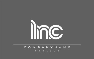 LNC Yaratıcı Eşsiz Modern Harf Logosu Tasarımı. Benzersiz bir harf dizaynına sahip stilize logo, soyut minimalist estetik ve modern cazibe sunar