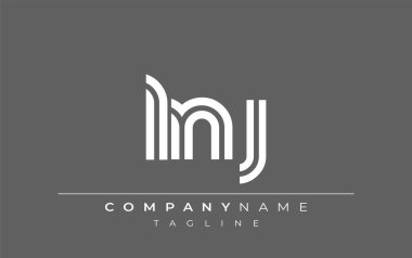 LNJ Yaratıcı Eşsiz Modern Harf Logosu Tasarımı. Benzersiz bir harf dizaynına sahip stilize logo, soyut minimalist estetik ve modern cazibe sunar