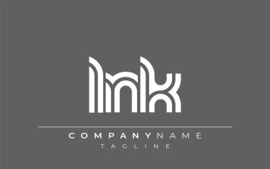 LNK Yaratıcı Eşsiz Modern Harf Logosu Tasarımı. Benzersiz bir harf dizaynına sahip stilize logo, soyut minimalist estetik ve modern cazibe sunar