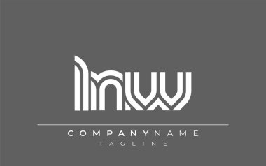 LNW Yaratıcı Eşsiz Modern Harf Logosu Tasarımı. Benzersiz bir harf dizaynına sahip stilize logo, soyut minimalist estetik ve modern cazibe sunar