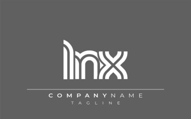 LNX Yaratıcı Eşsiz Modern Harf Logosu Tasarımı. Benzersiz bir harf dizaynına sahip stilize logo, soyut minimalist estetik ve modern cazibe sunar