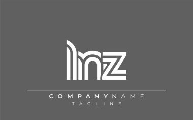 LNZ Yaratıcı Eşsiz Modern Harf Logosu Tasarımı. Benzersiz bir harf dizaynına sahip stilize logo, soyut minimalist estetik ve modern cazibe sunar