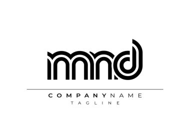 MND Yaratıcı Eşsiz Modern Harf Logosu Tasarımı. Benzersiz bir harf dizaynına sahip stilize logo, soyut minimalist estetik ve modern cazibe sunar