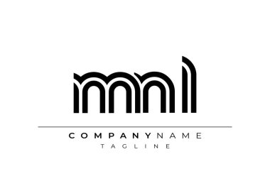 MNL Yaratıcı Eşsiz Modern Harf Logosu Tasarımı. Benzersiz bir harf dizaynına sahip stilize logo, soyut minimalist estetik ve modern cazibe sunar