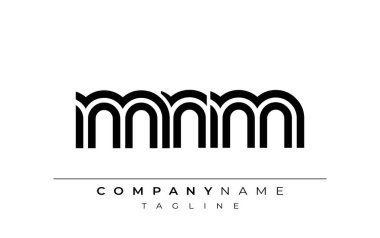 MNM Yaratıcı Eşsiz Modern Harf Logosu Tasarımı. Benzersiz bir harf dizaynına sahip stilize logo, soyut minimalist estetik ve modern cazibe sunar