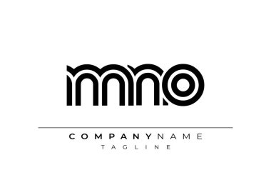 MNO Yaratıcı Eşsiz Modern Harf Logosu Tasarımı. Benzersiz bir harf dizaynına sahip stilize logo, soyut minimalist estetik ve modern cazibe sunar